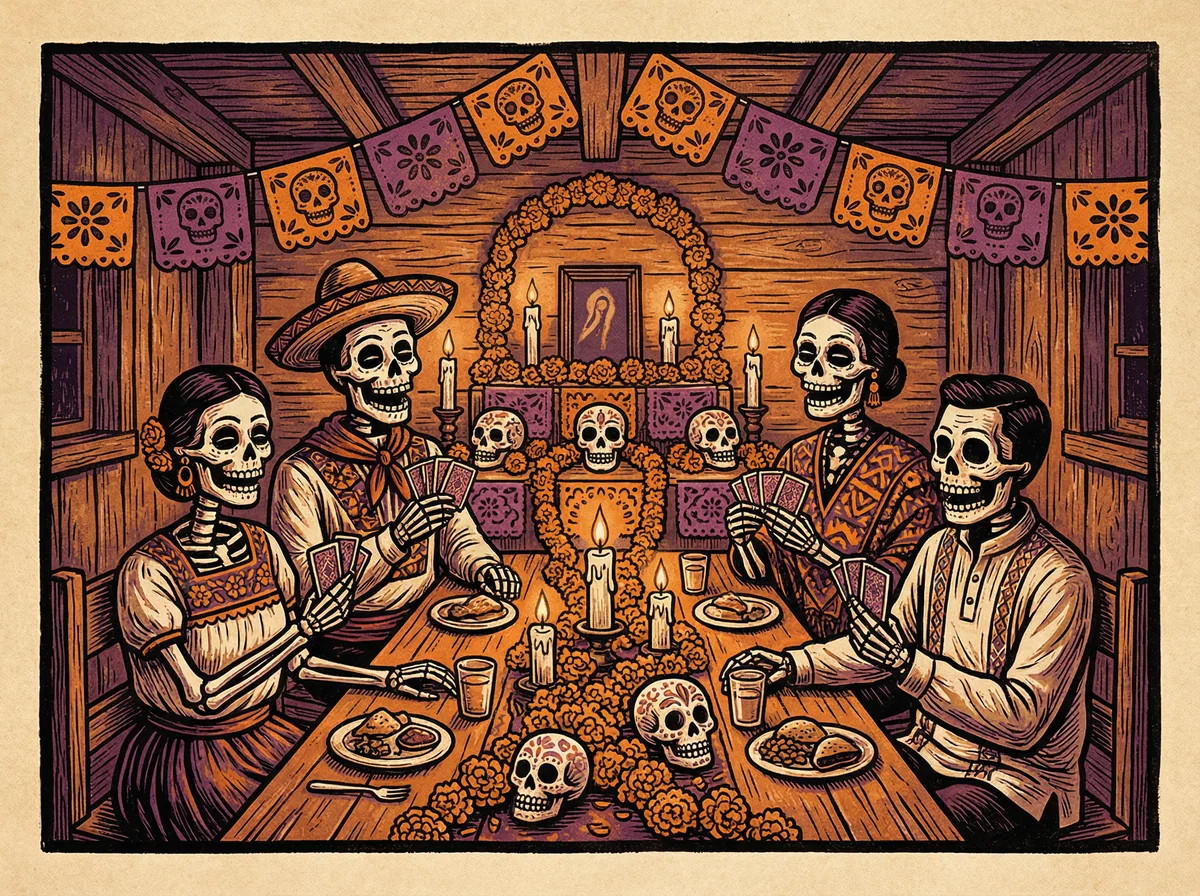 开元棋牌灵魂斗地主亡灵节家庭牌局